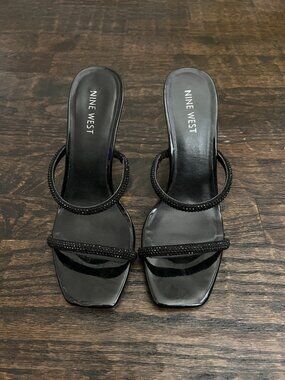 Nine West Black Rhinestone Heels